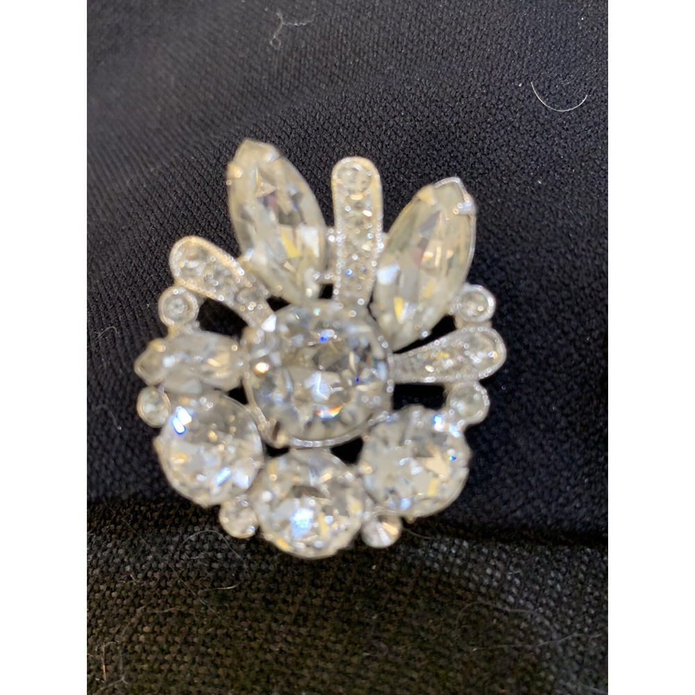 EISENBERG Vintage‎ Crystal Rhinestone Climber Clip-on Earrings Circa 1950 Signed - Picture 5 of 10